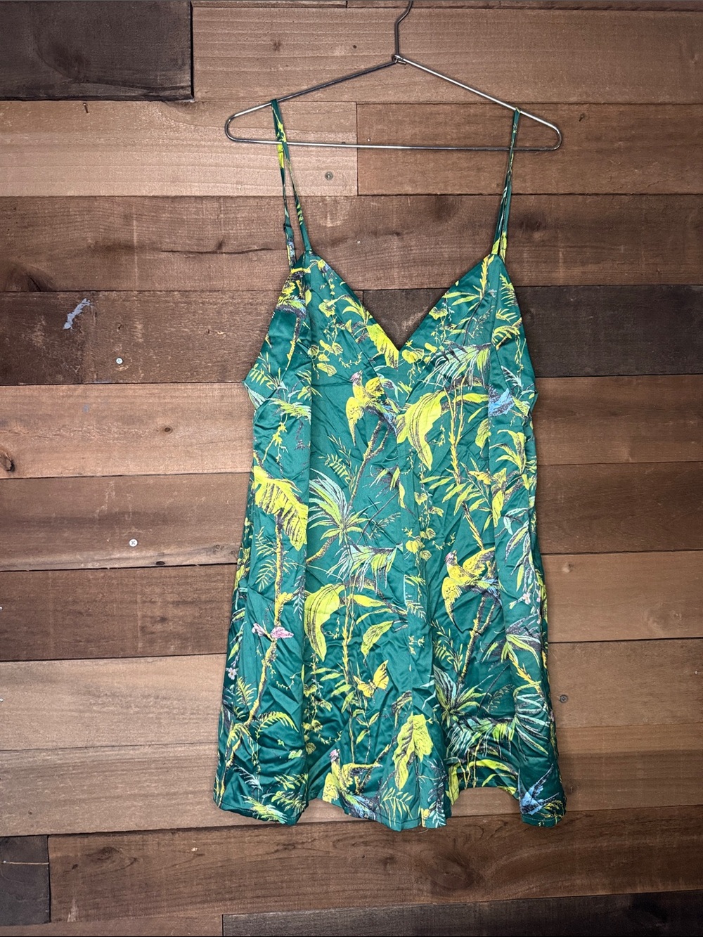 superdown Green & Yellow Tropical Satin Slip